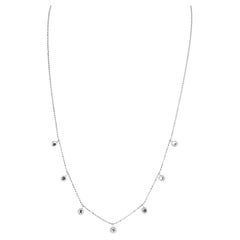 REMAKE:18k White Gold Floating Natural Diamond Necklace w/ 1.2ct Natural Diamond