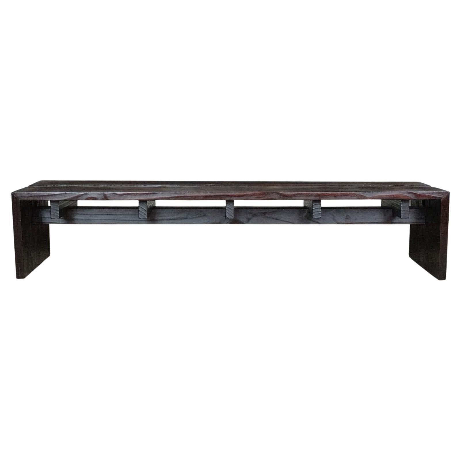 Remanso Bench in Brazilian Carbonized Solid Wood For Sale