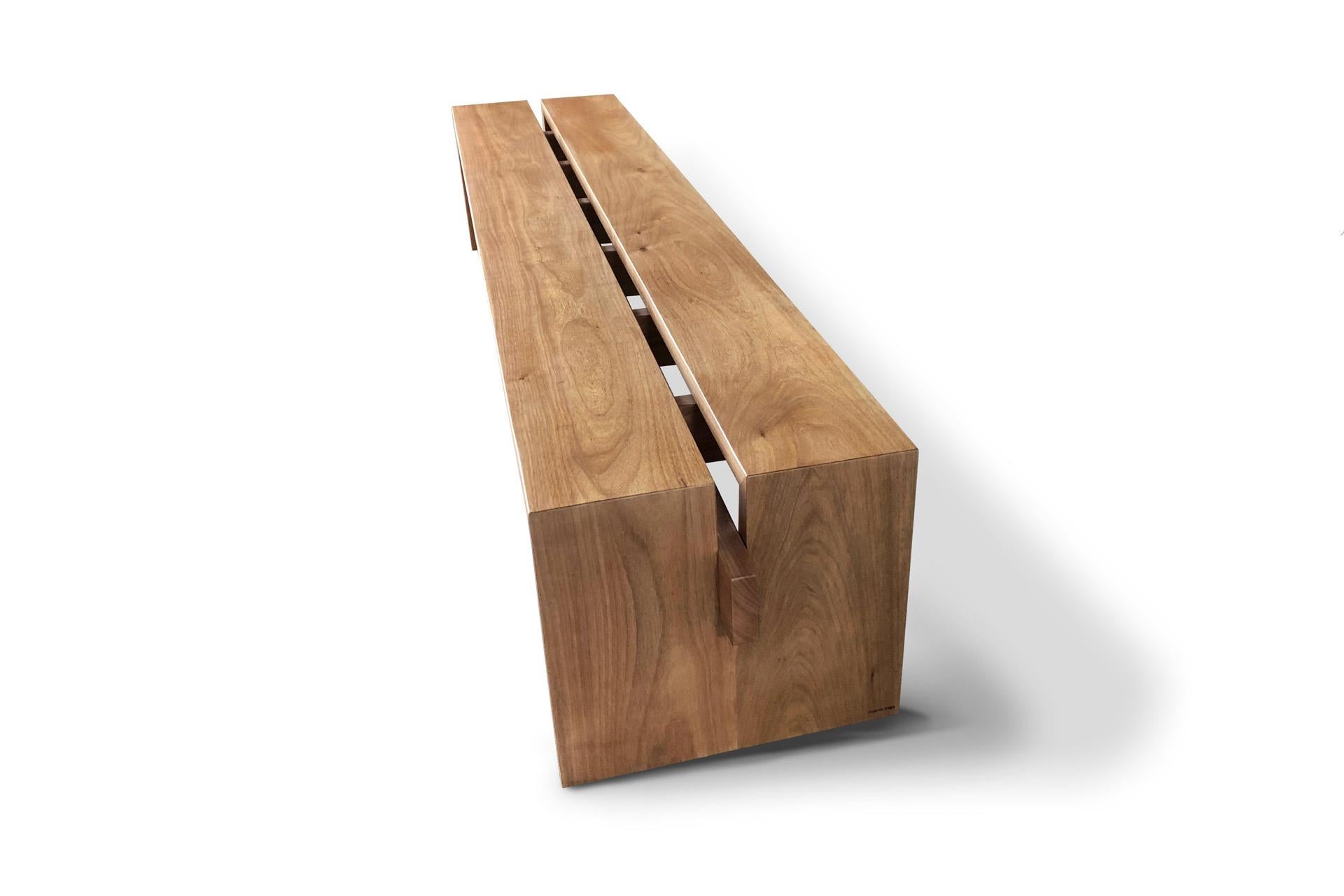 Hand-Crafted Remanso Bench in Brazilian Solid Wood For Sale