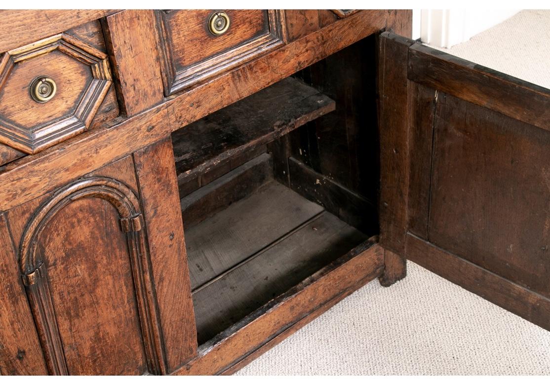 Remarkable 18th C. Jacobean Style Oak Server Cabinet  6