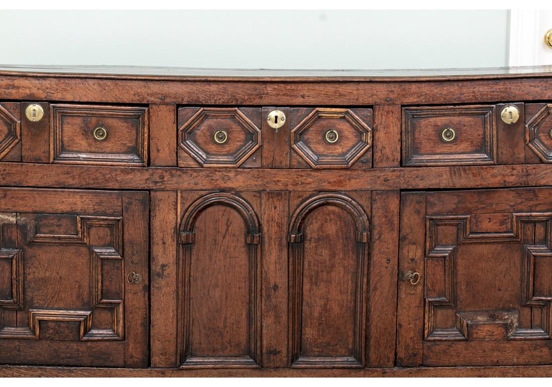 Remarkable 18th C. Jacobean Style Oak Server Cabinet  2