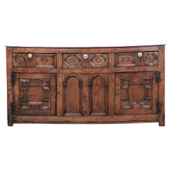 Remarkable 18th C. Jacobean Style Oak Server Cabinet 