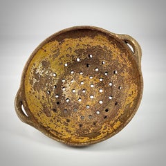 Remarkable 18th Century Footed Slipware Colander