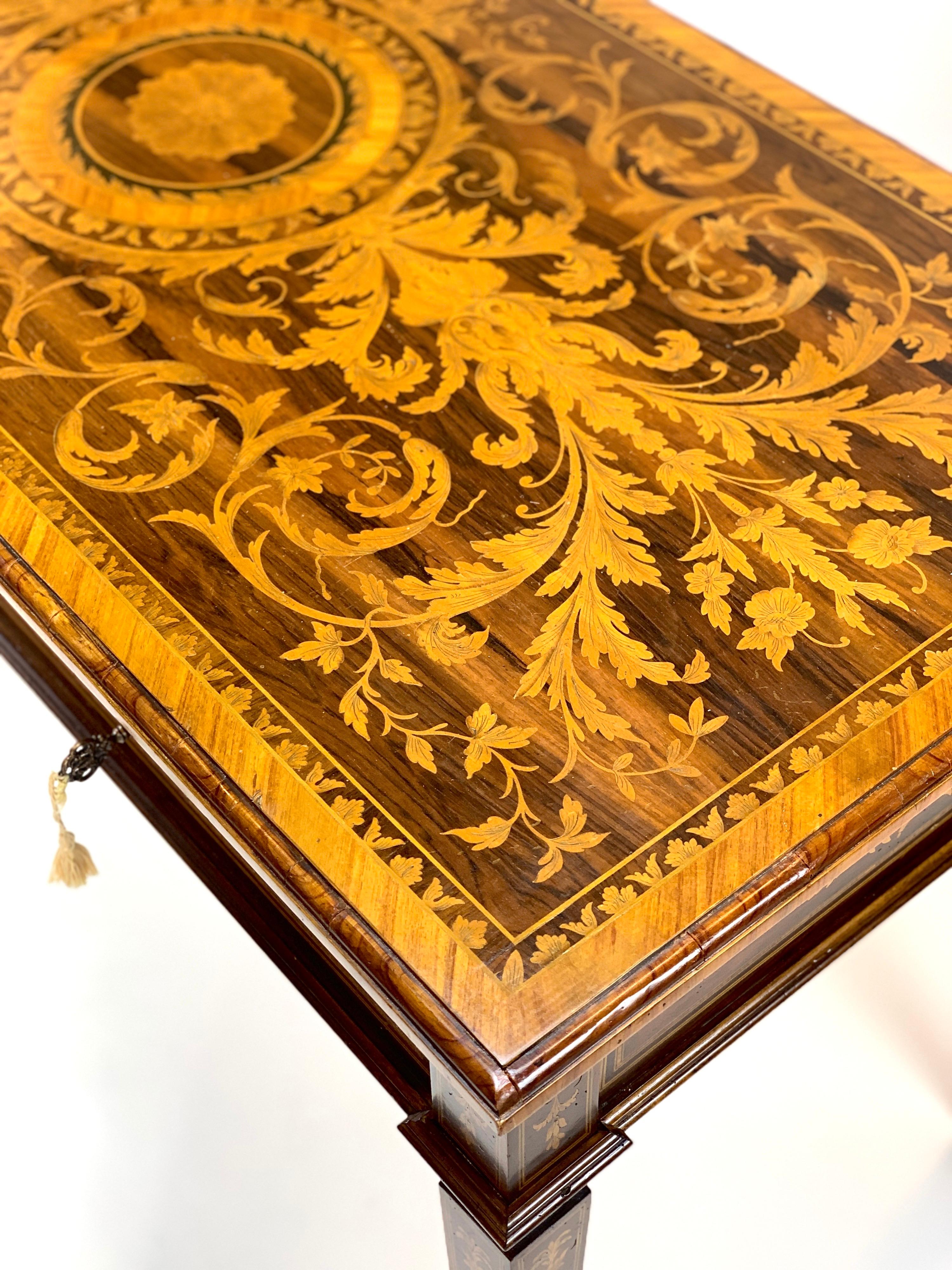 Neoclassical Ornate 19th Century Inlaid Writing Desk