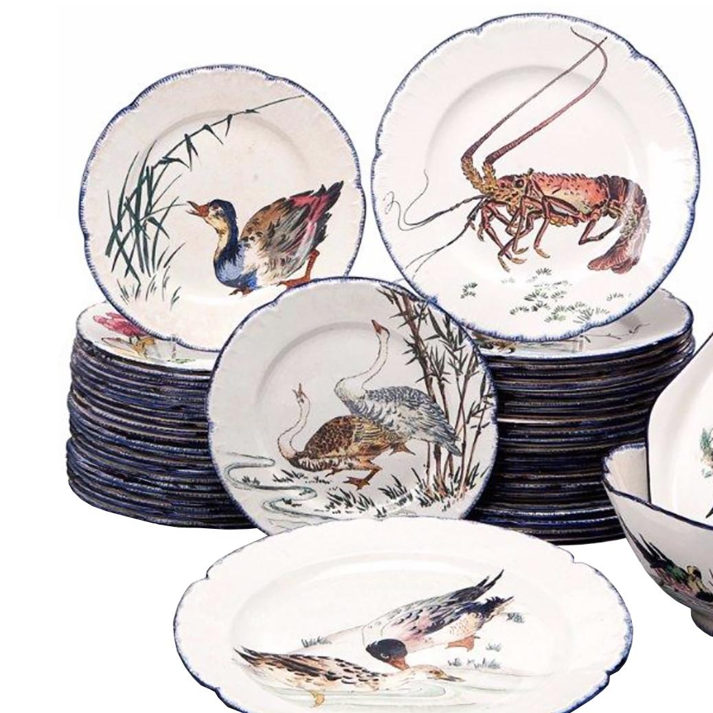 French Remarkable and Rare Dinner Plates 