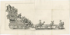 Remarkable Antique Print of a Horse Drawn Float with Religious Figures, 1775