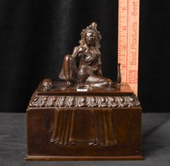 Remarkable Buddhist Tantric Bronze Box from Tibet or Laos 9839