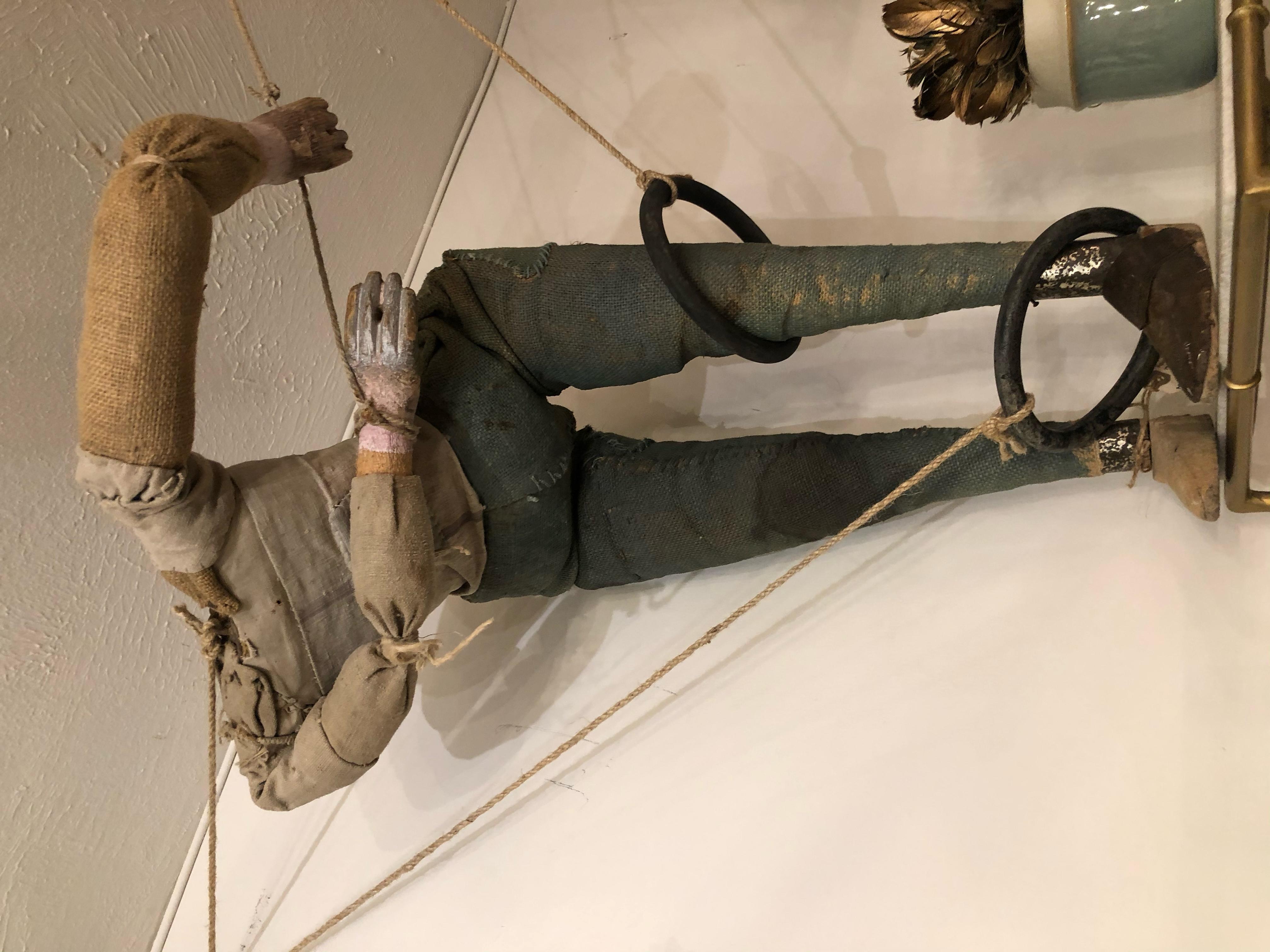 Remarkable Collection of 3 Rare Artfully Handmade  Large Puppet Marionettes 3