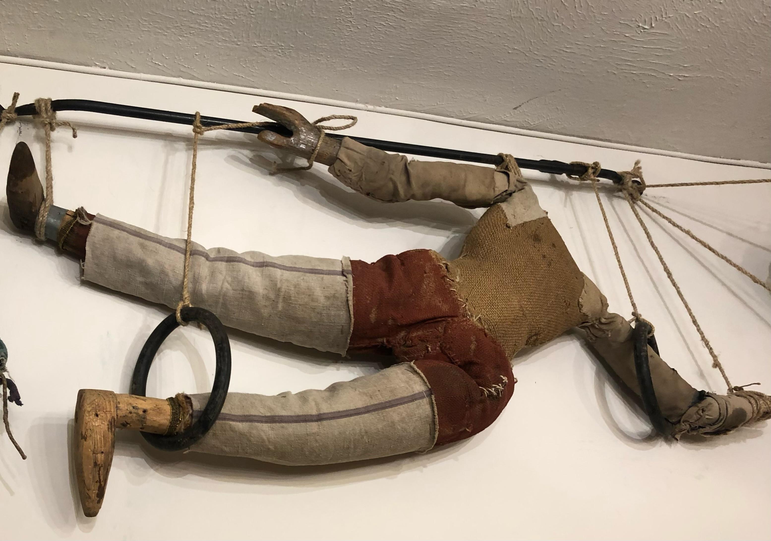 Remarkable Collection of 3 Rare Artfully Handmade  Large Puppet Marionettes In Good Condition In Hopewell, NJ