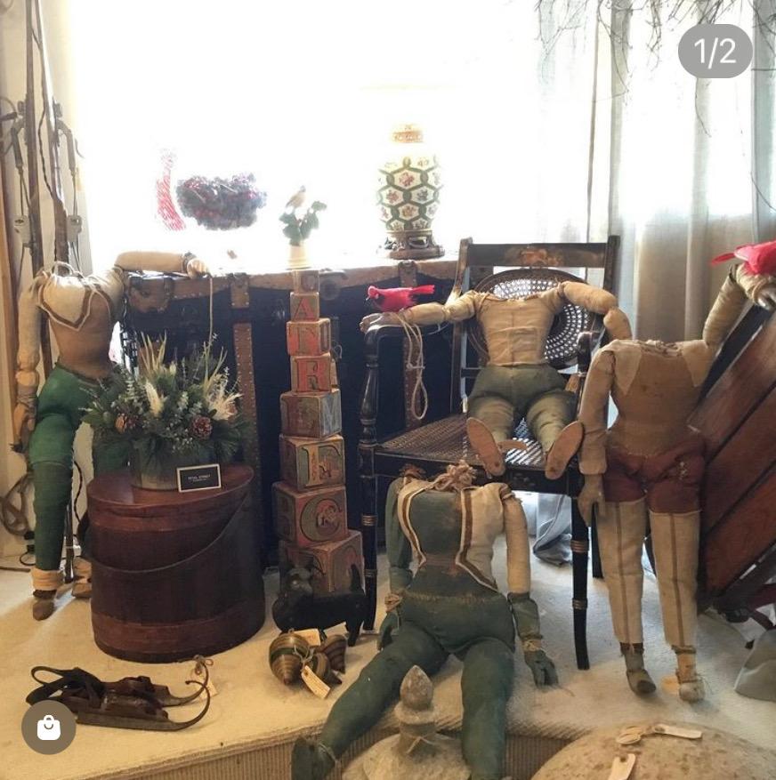 Remarkable Collection of 3 Rare Artfully Handmade  Large Puppet Marionettes 1