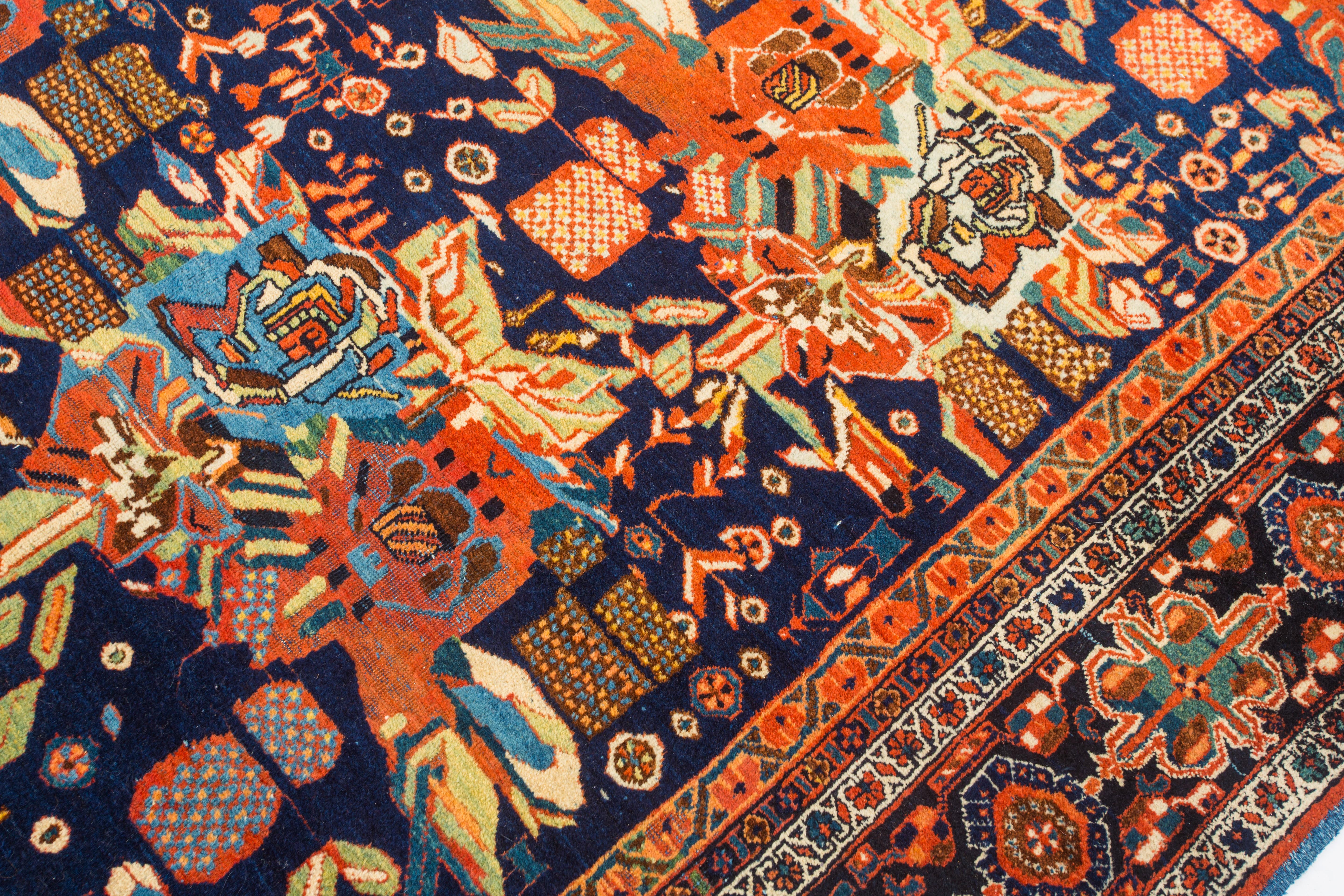 Wool Antique 19th century Afshar , Perfect condition , Plush  For Sale