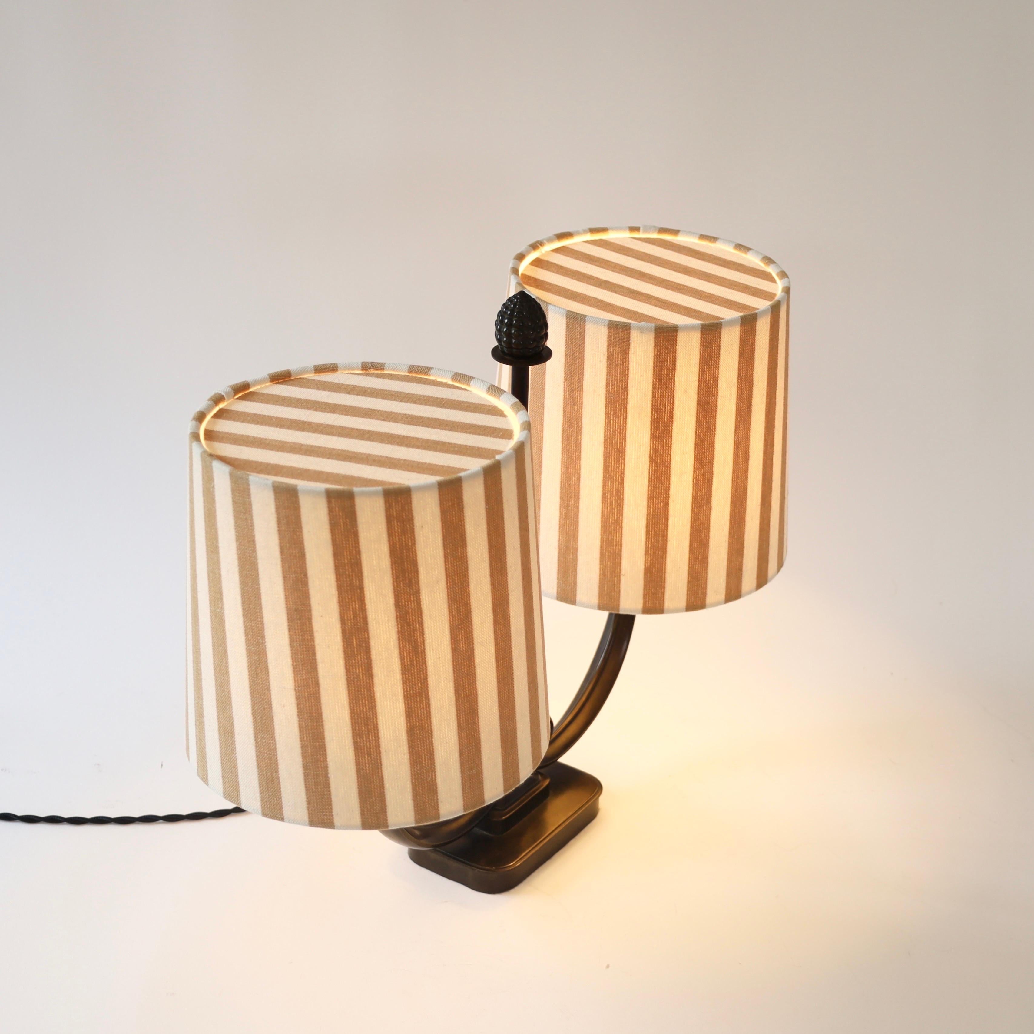 Remarkable dual-shade Table Lamp by Just Andersen, 1930s, Denmark For Sale 3