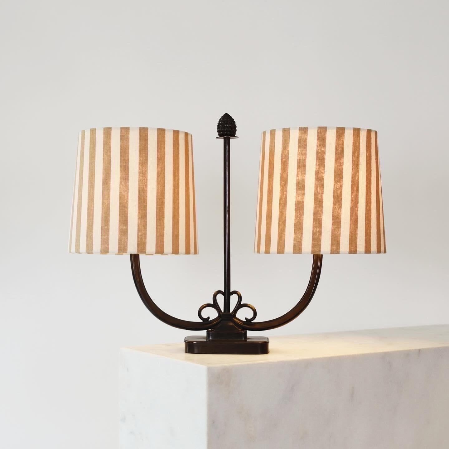 Art Deco Remarkable dual-shade Table Lamp by Just Andersen, 1930s, Denmark For Sale