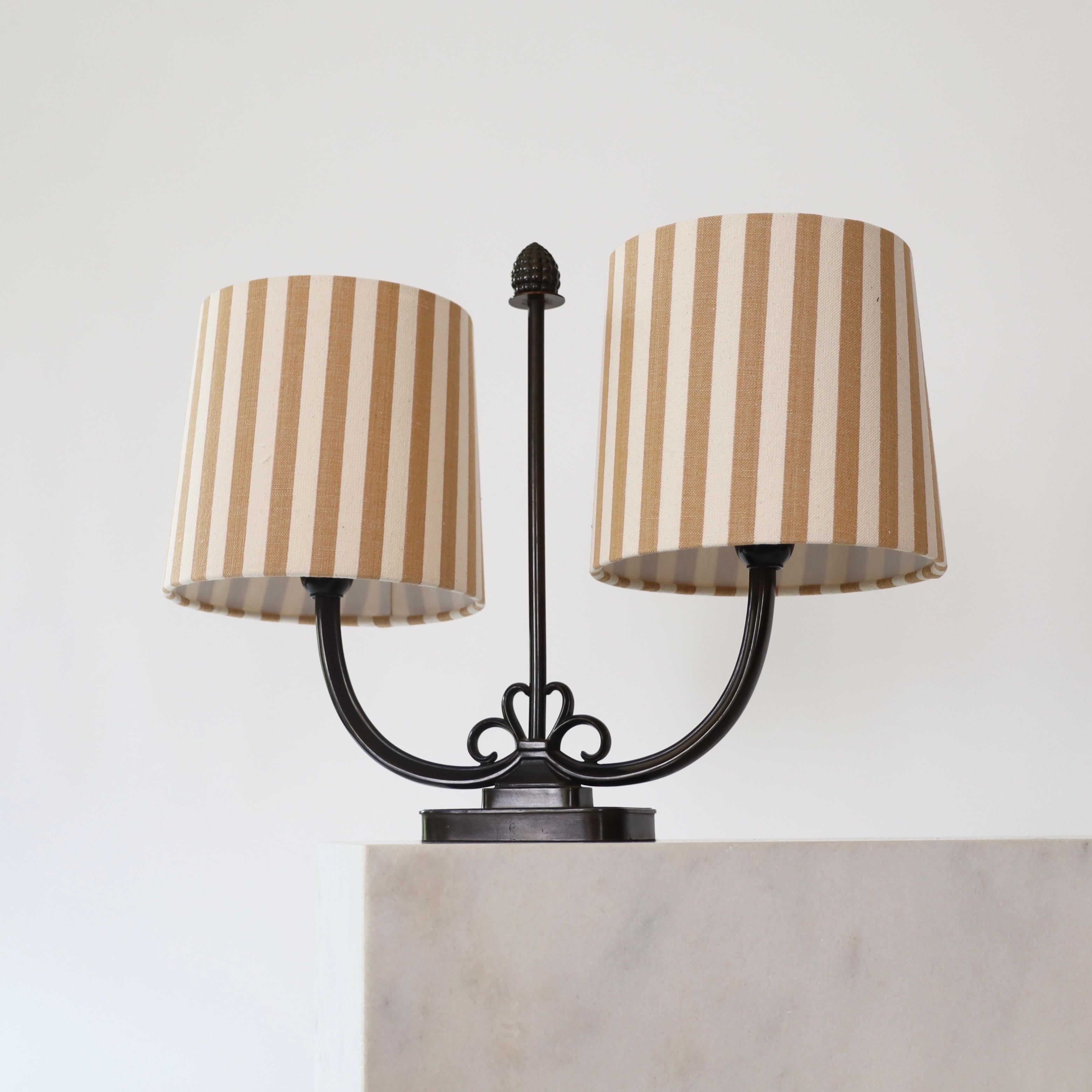 Danish Remarkable dual-shade Table Lamp by Just Andersen, 1930s, Denmark For Sale