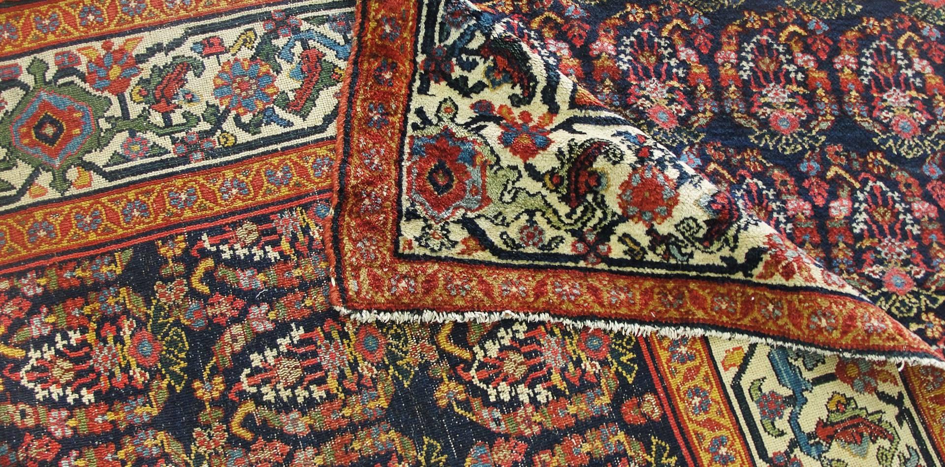 Hand-Knotted  Antique Persian Senneh Malayer Carpet, Gallery/Runner Size For Sale