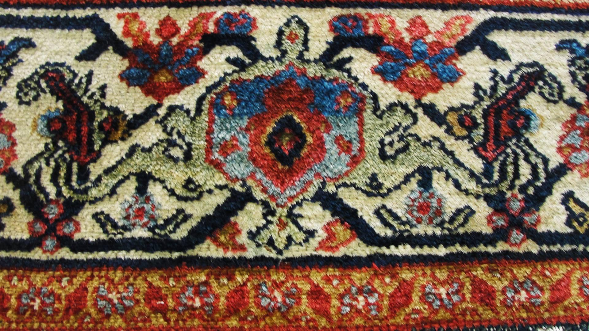  Antique Persian Senneh Malayer Carpet, Gallery/Runner Size In Excellent Condition For Sale In Evanston, IL