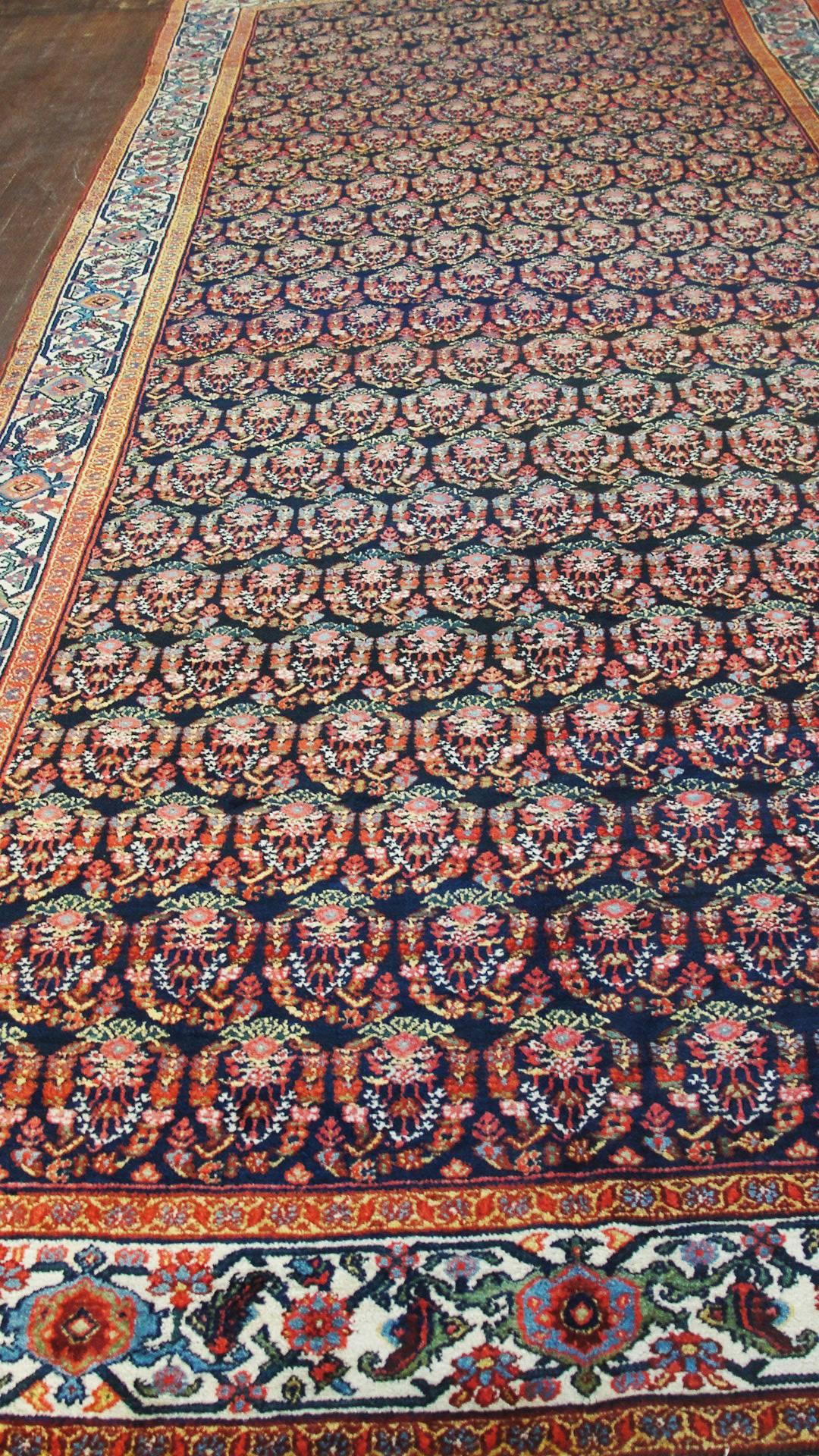  Antique Persian Senneh Malayer Carpet, Gallery/Runner Size For Sale 1