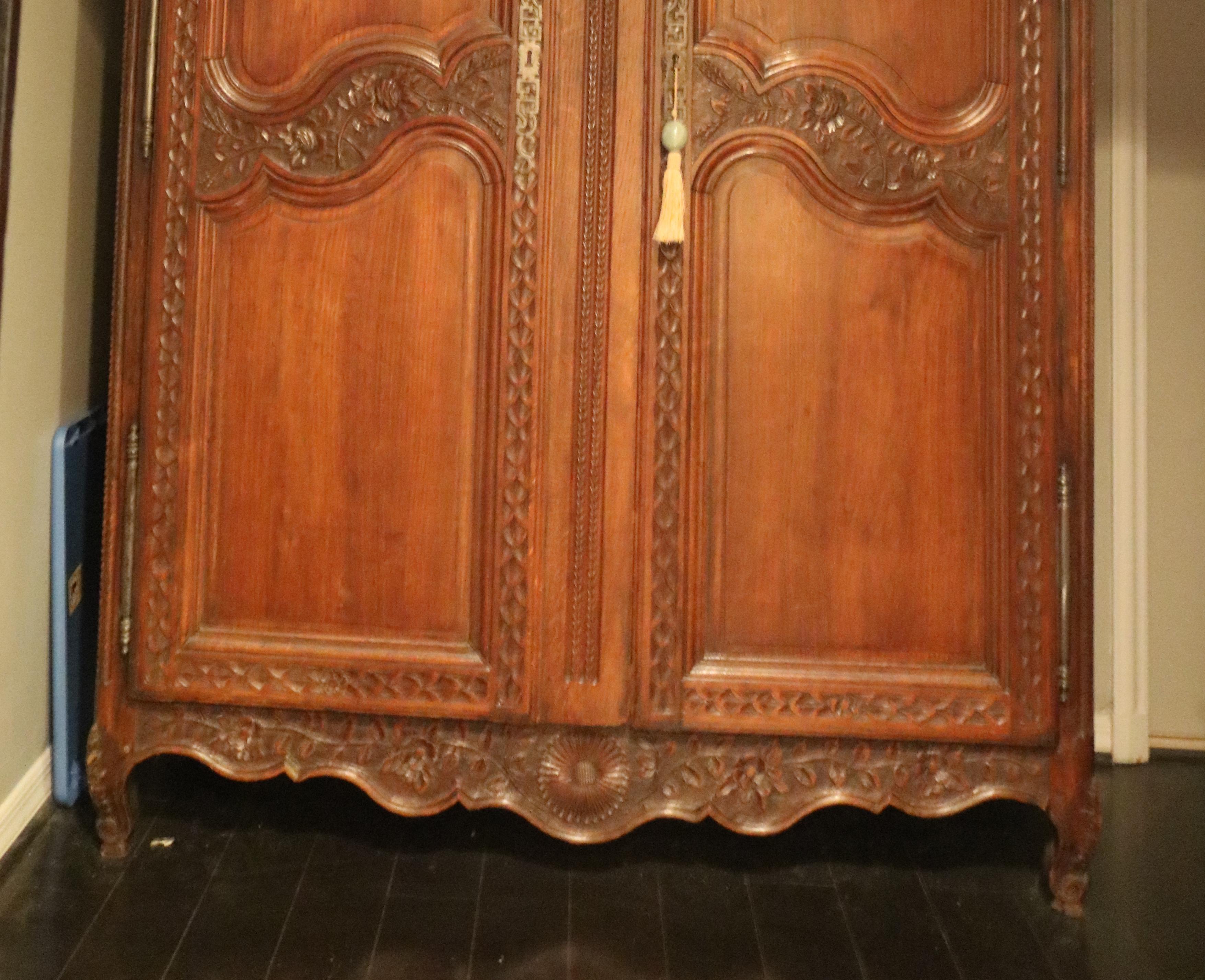Remarkable French Walnut 19th Century Armoire, That Is a Clothes Closet For Sale 4