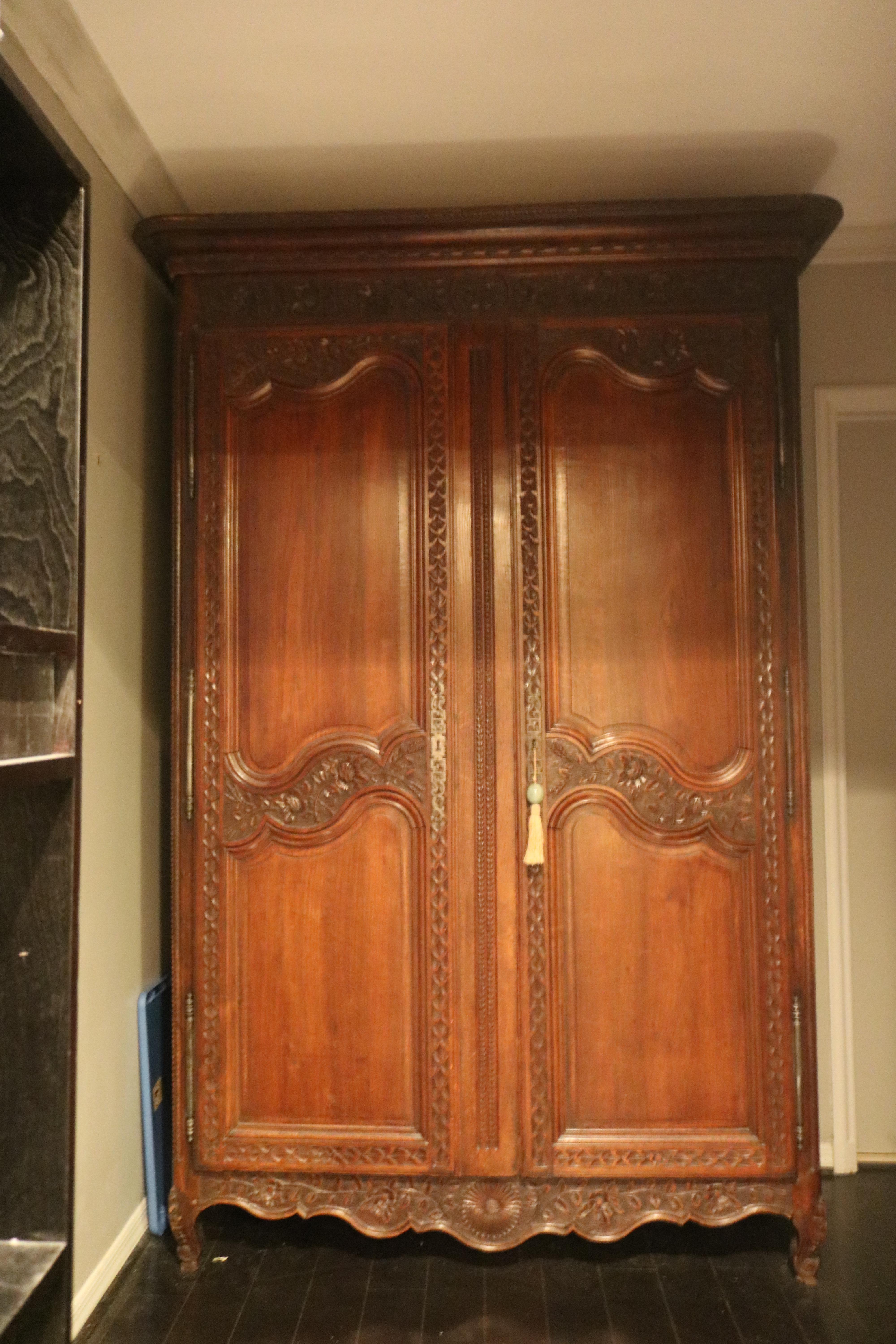Remarkable French Walnut 19th Century Armoire, That Is a Clothes Closet For Sale 3