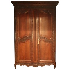 Antique Remarkable French Walnut 19th Century Armoire, That Is a Clothes Closet