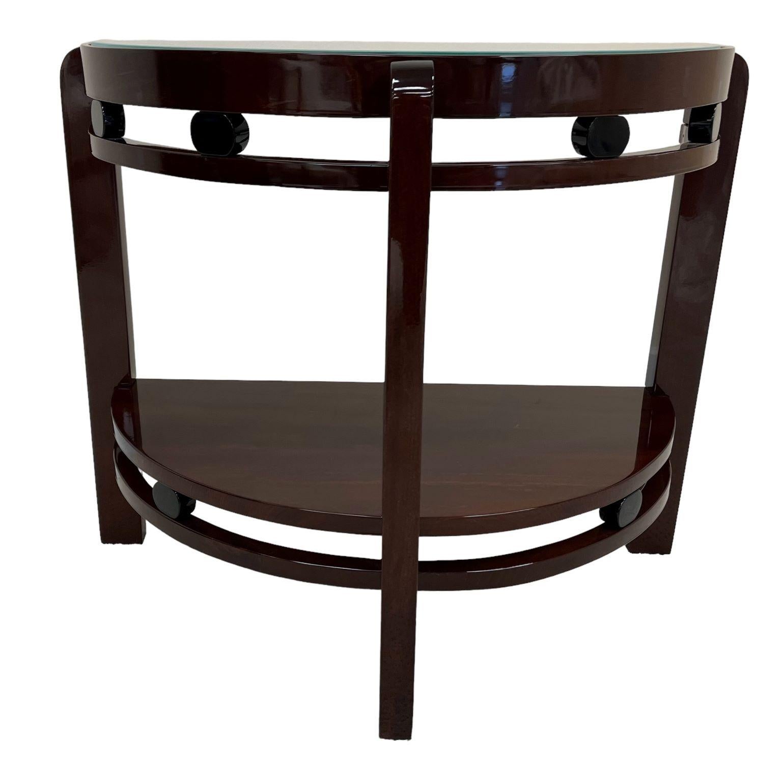 Mid-20th Century Remarkable Half Circle Machine Age Art Deco Side Table American C. 1930’s For Sale