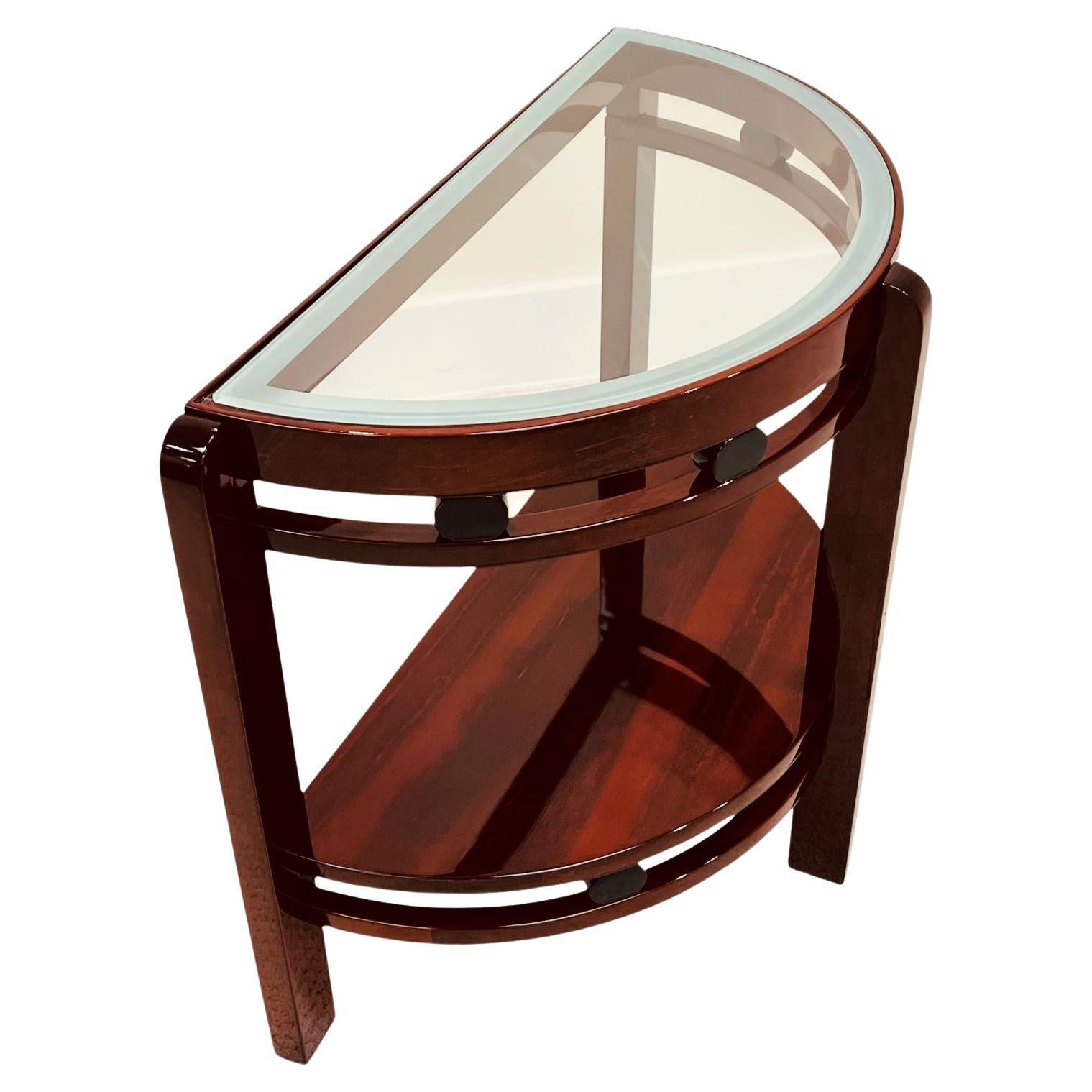 Remarkable Half Circle Machine Age Art Deco Side Table American C. 1930’s