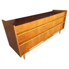 Remarkable Italian Walnut and Sycamore Chest of Drawers, circa 1950s