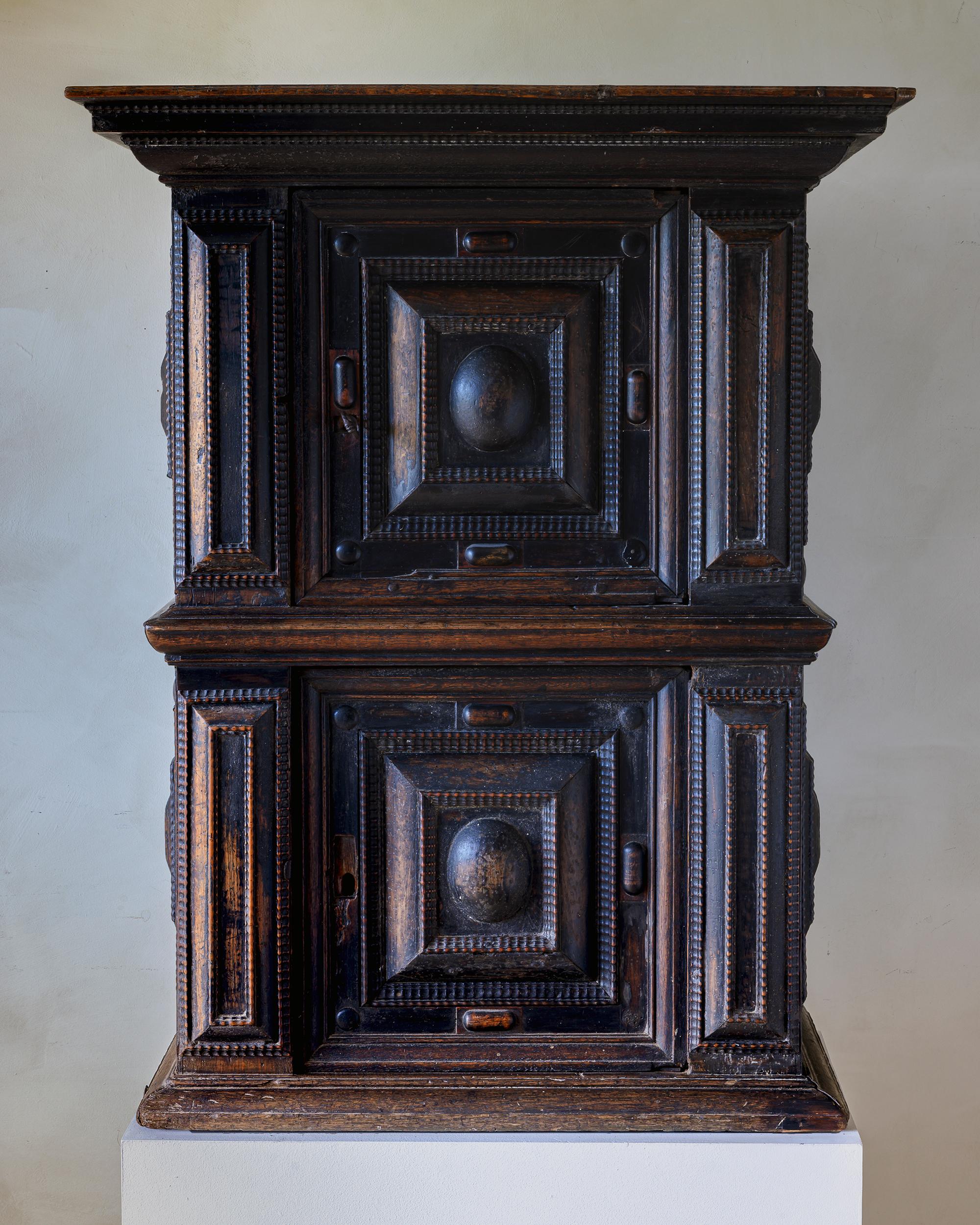 Ebonized Remarkable Late 17th Century Swedish Baroque Cabinet For Sale