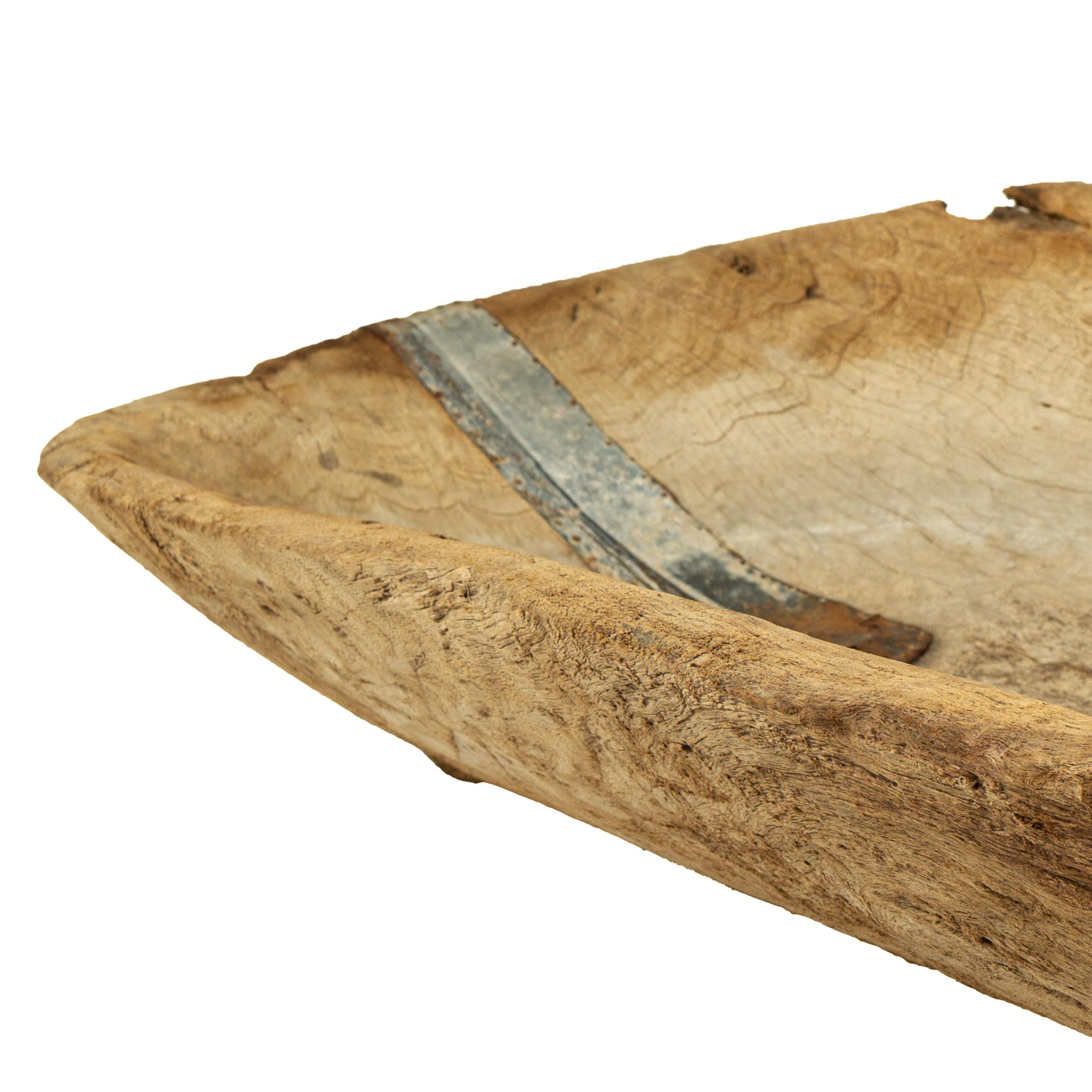 Remarkable Mesquite Wood Trough Bowl Found in Jalisco, Western Mexico, Mid 19th  For Sale 3