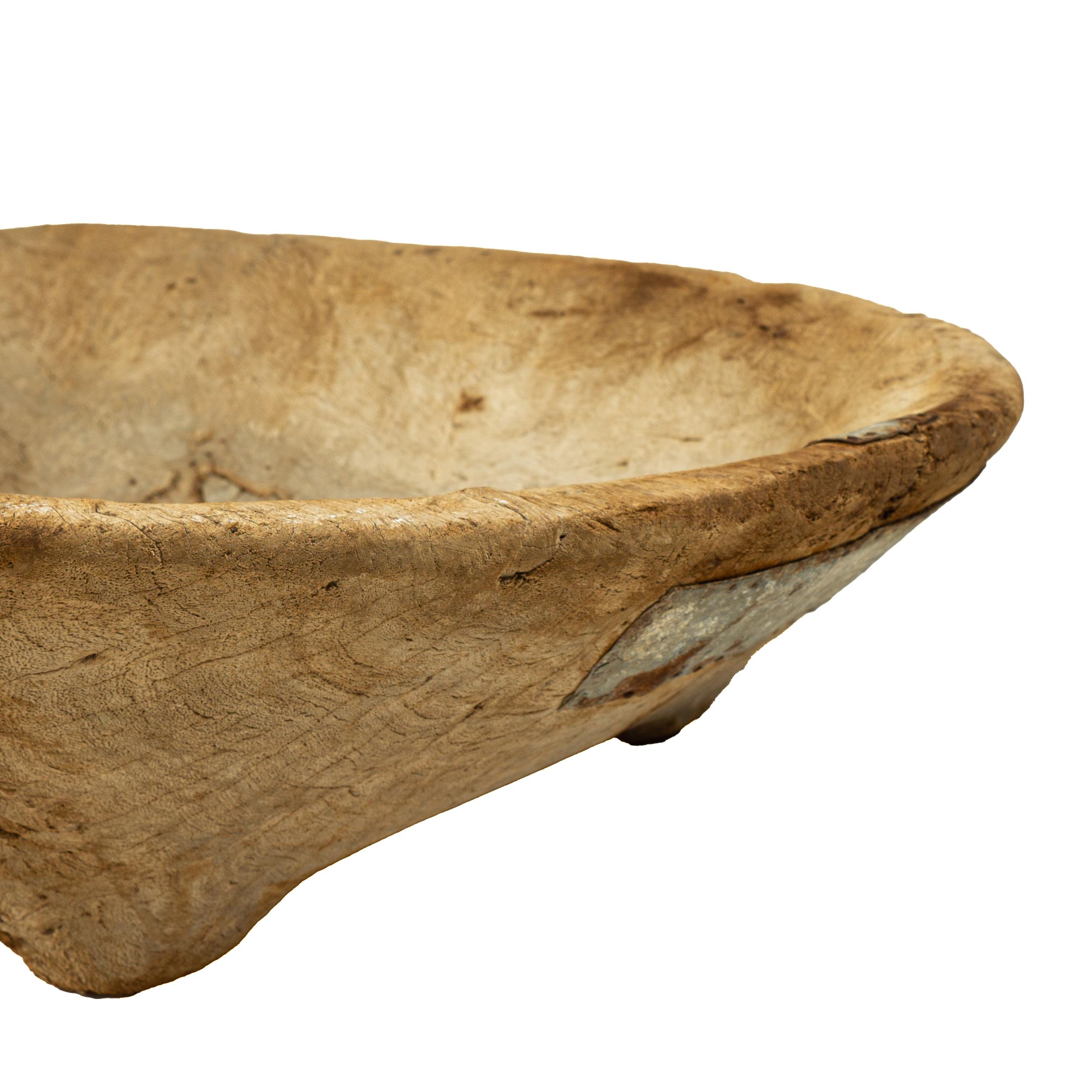 Remarkable Mesquite Wood Trough Bowl Found in Jalisco, Western Mexico, Mid 19th  For Sale 1