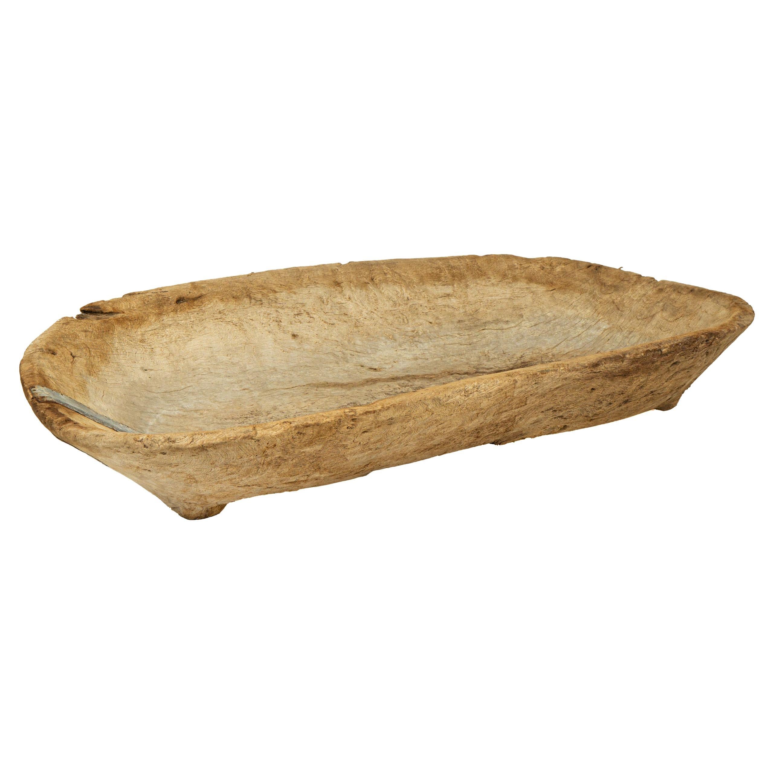 Remarkable Mesquite Wood Trough Bowl Found in Jalisco, Western Mexico, Mid 19th  For Sale