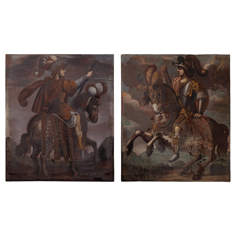 Remarkable Pair of 16th C. Italian Oil Paintings For Sale