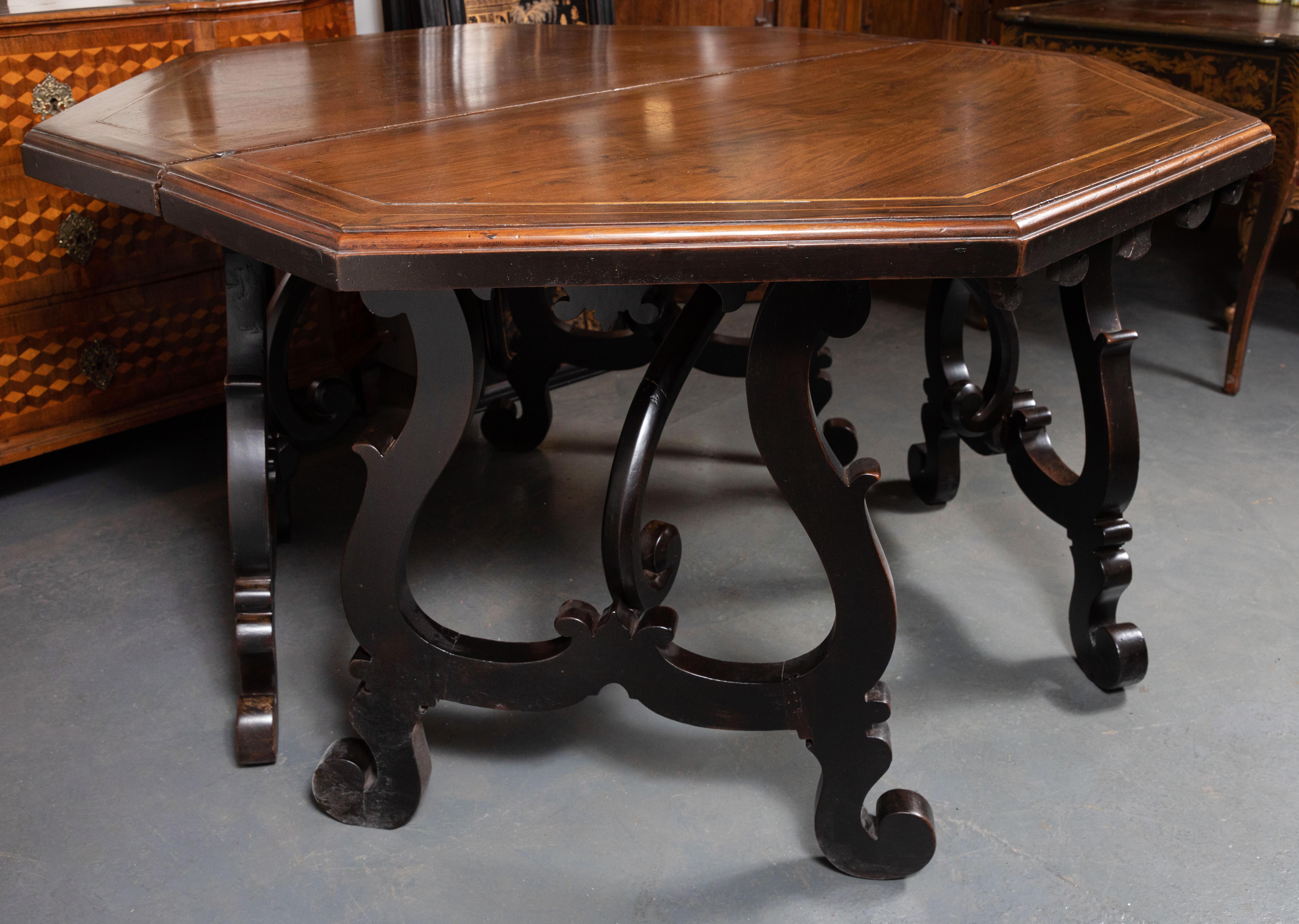 Hand-Carved Remarkable Pair of 19th Century, Italian Demilunes
