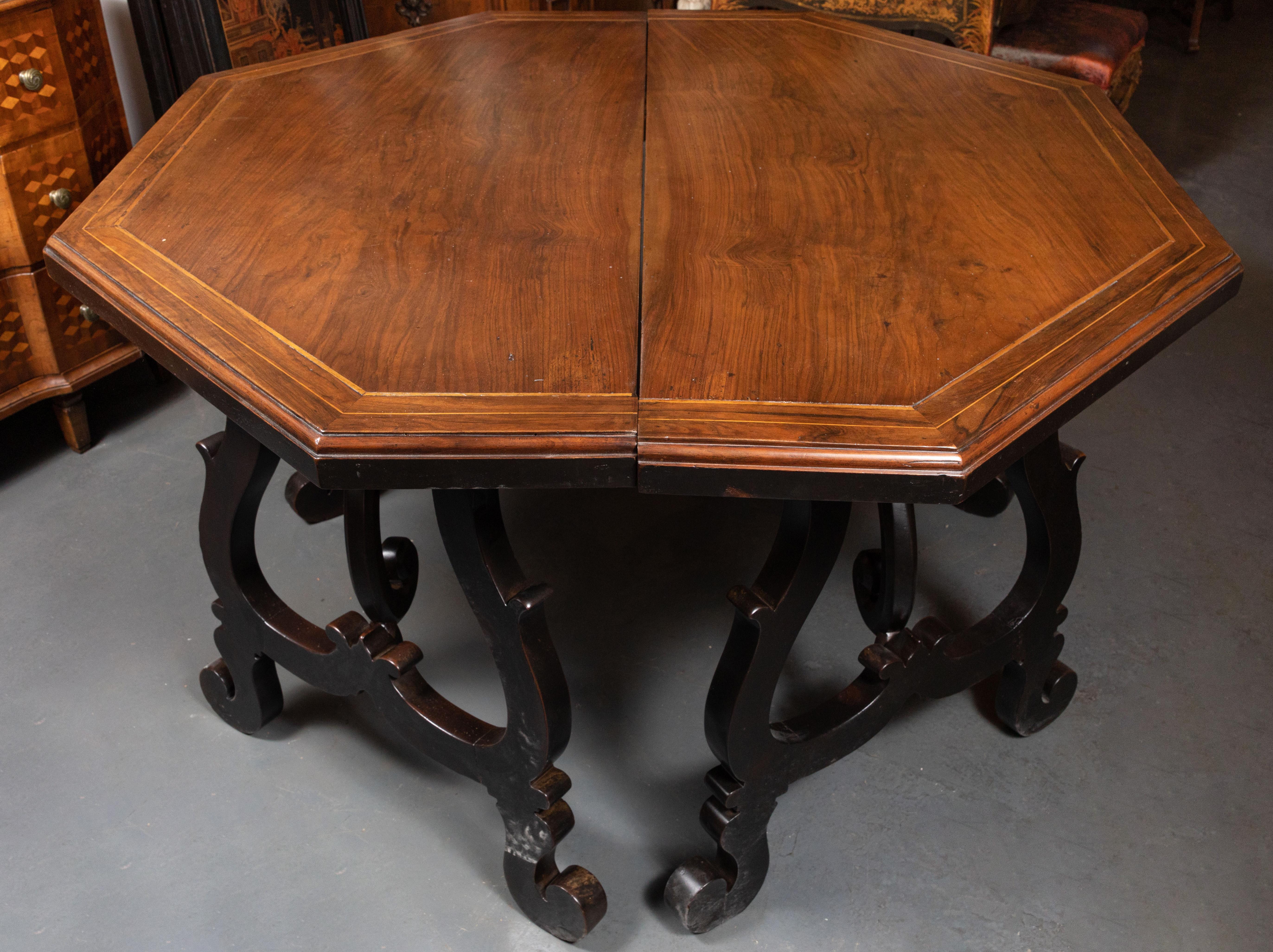 Remarkable Pair of 19th Century, Italian Demilunes In Good Condition In Los Angeles, CA