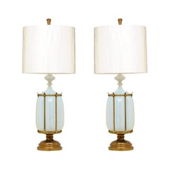 Remarkable Pair of Monumental Seguso Murano Lamps by Marbro, Italy, circa 1960