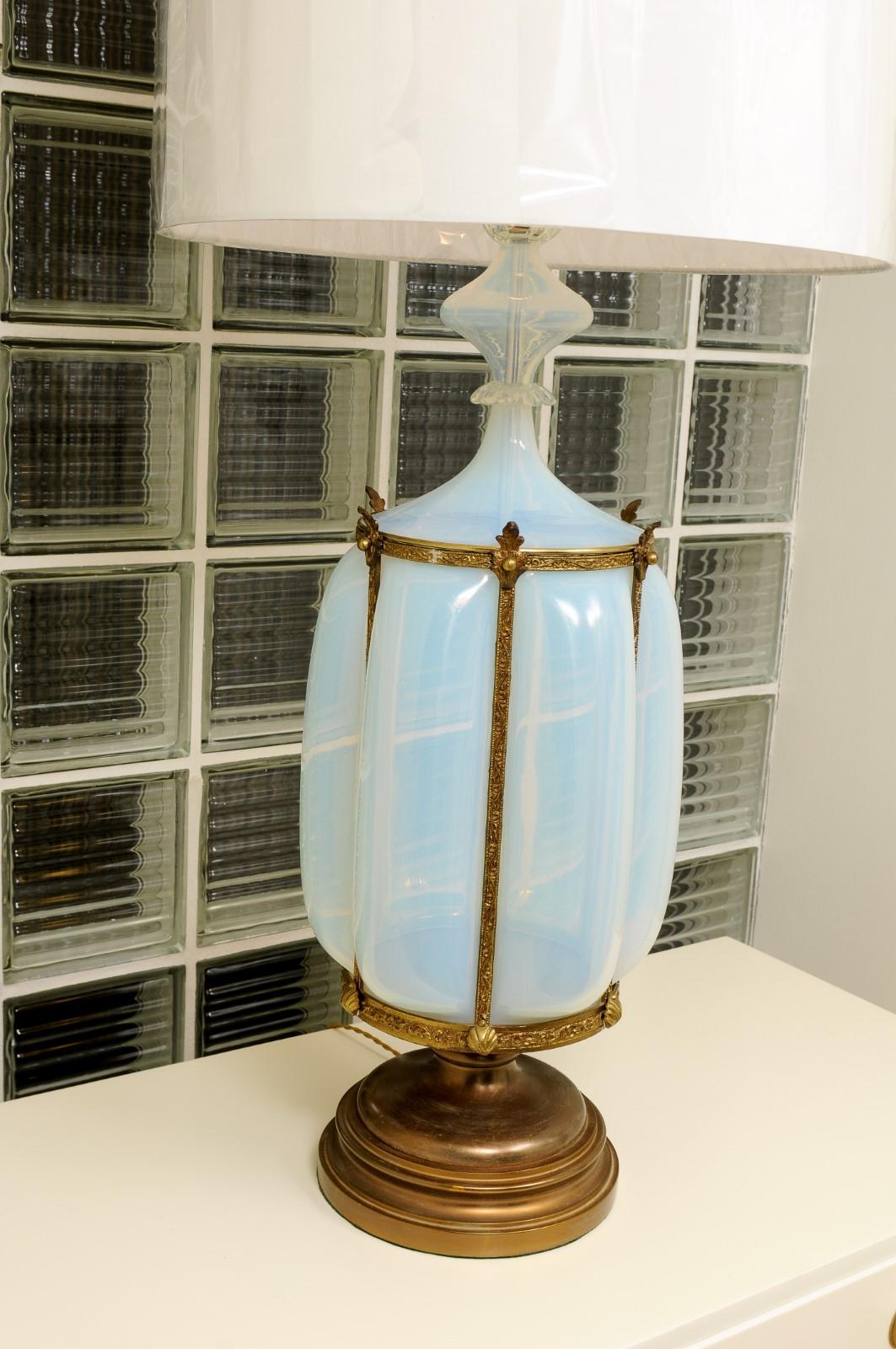 Mid-20th Century Remarkable Pair of Monumental Seguso Murano Lamps by Marbro, Italy, circa 1960 For Sale