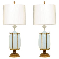 Vintage Remarkable Pair of Monumental Seguso Murano Lamps by Marbro, Italy, circa 1960