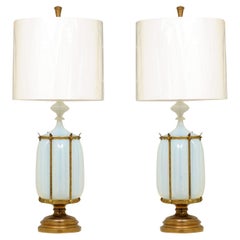 Retro Remarkable Pair of Monumental Seguso Murano Lamps by Marbro, Italy, circa 1960