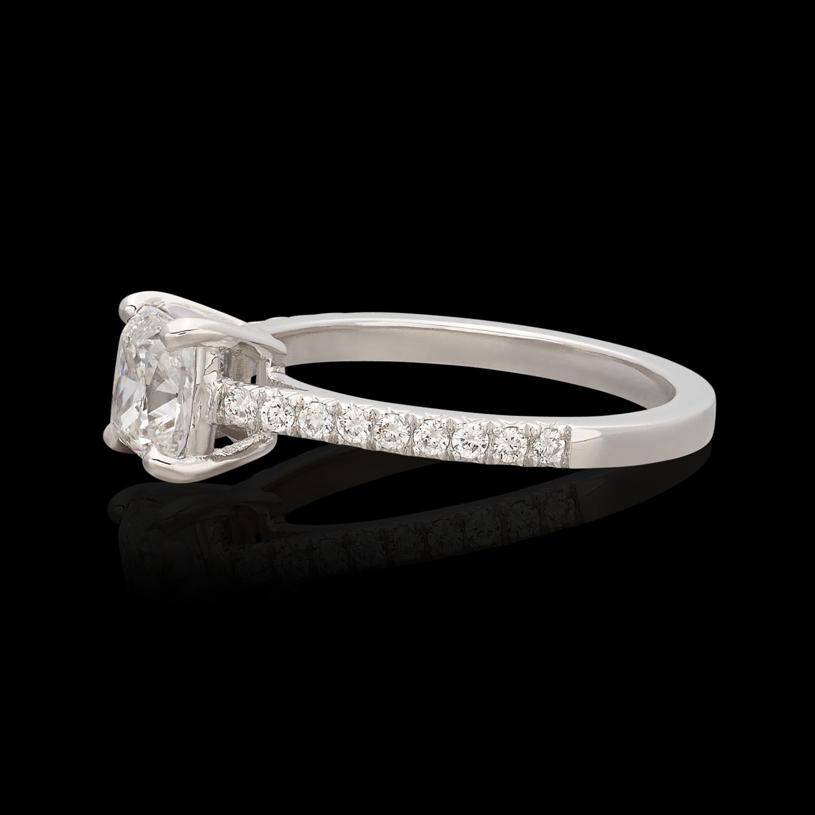 Remarkable Platinum GIA Cushion Cut Diamond Ring For Sale 2