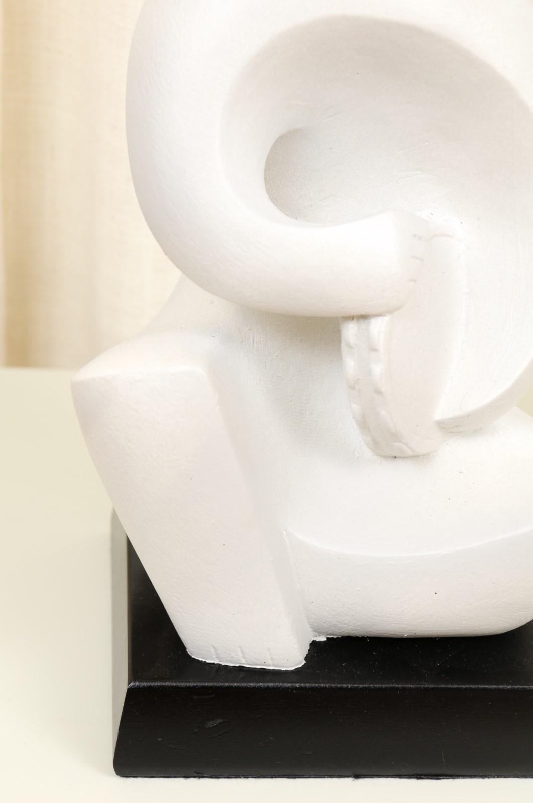 Remarkable Restored Pair of Plaster Cubist Figures by RIMA, New York, circa 1940 For Sale 2