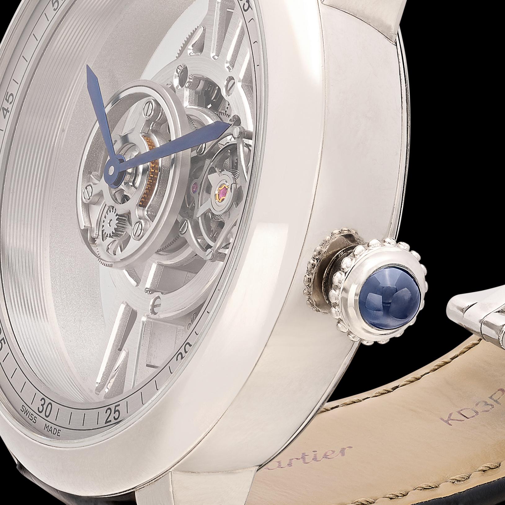 Women's or Men's Remarkable Rotonde Astrotourbillon Skeleton Watch by Cartier For Sale