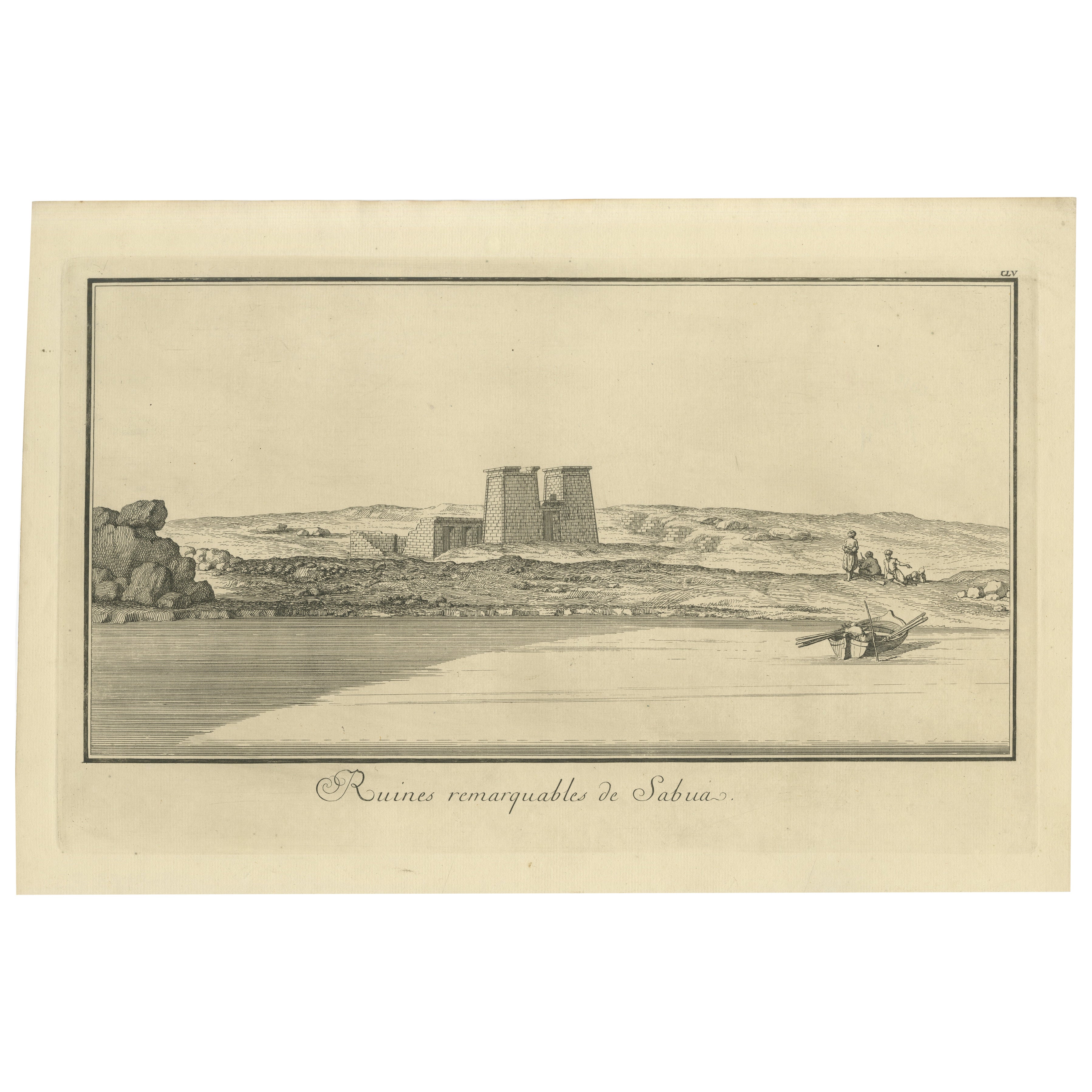 Remarkable Ruins of Sabua, Nubia – Norden Engraving 1755