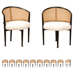 Notable conjunto de 12 icónicas sillas de caña de Edward Wormley para Dunbar, c 1950