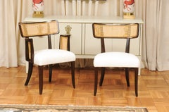 Remarkable Set of 12 Vintage Klismos Cane Dining Chairs by Edward Wormley