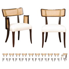 Remarkable Set of 12 Klismos Cane Dining Chairs by Edward Wormley, circa 1948