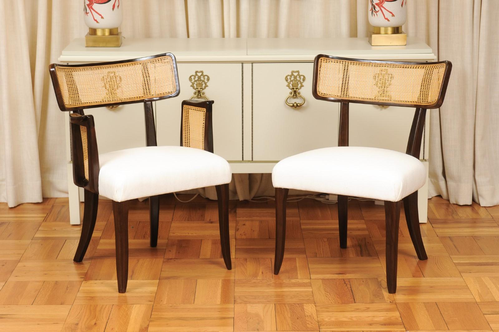 Remarkable Set of 14 Klismos Cane Dining Chairs by Edward Wormley, circa 1948 For Sale 12