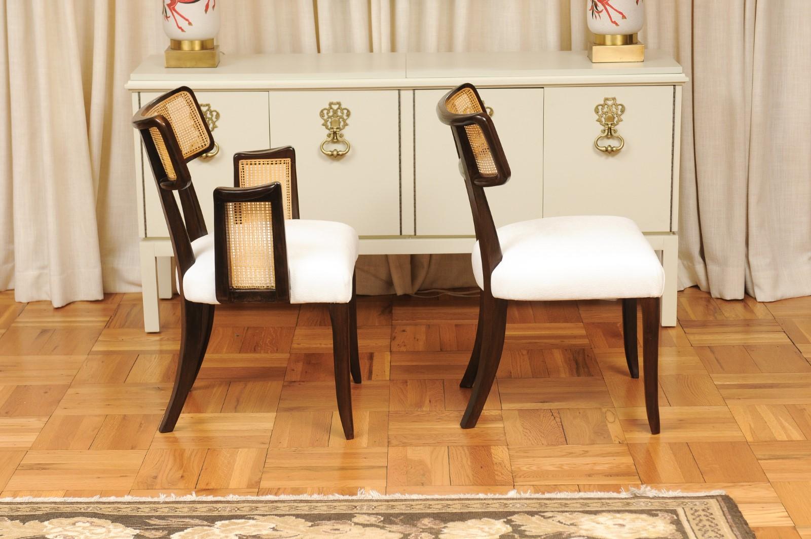 Remarkable Set of 14 Klismos Cane Dining Chairs by Edward Wormley, circa 1948 For Sale 2