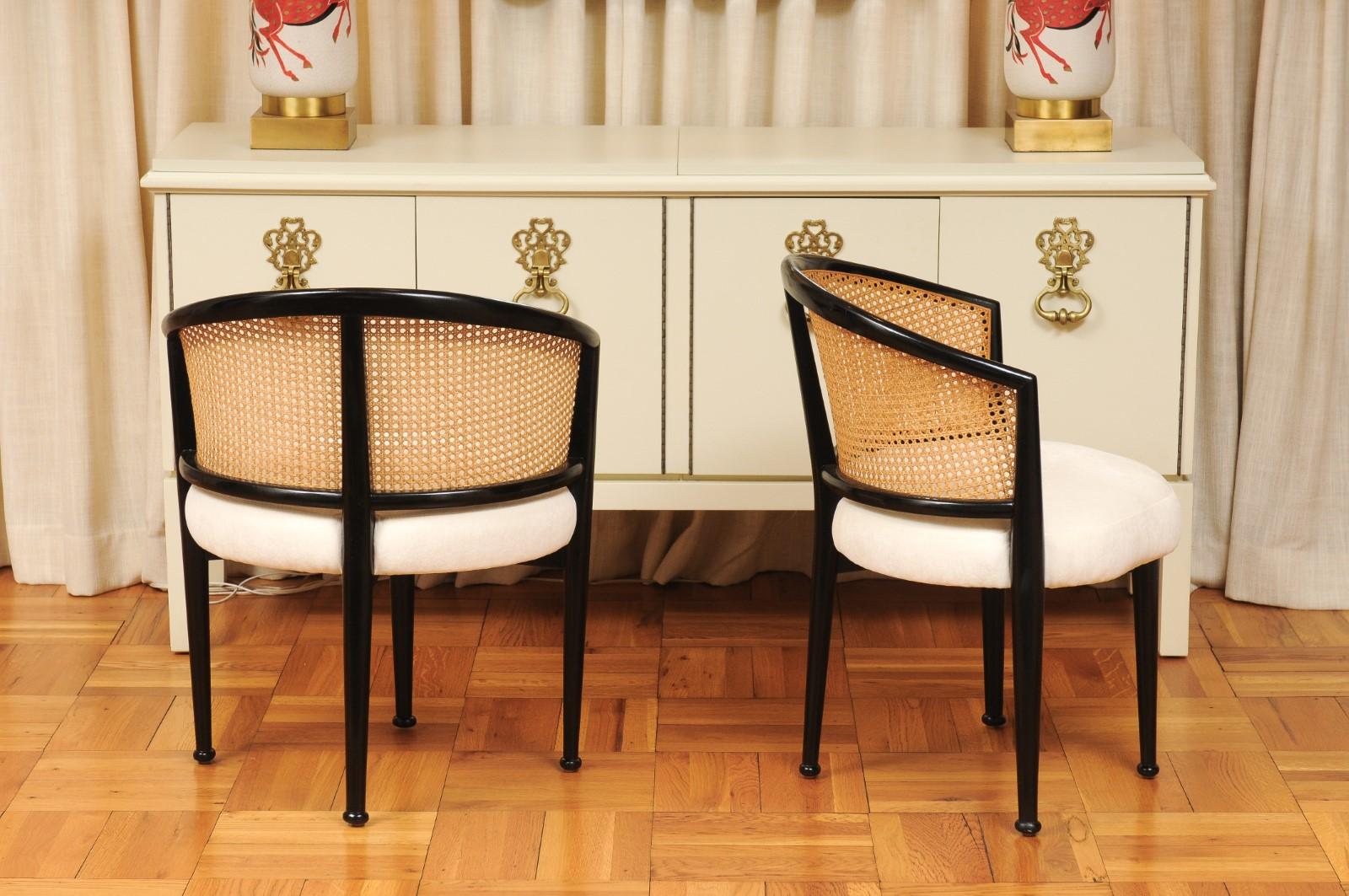 Remarkable Set of 8 Iconic Cane Chairs by Edward Wormley for Dunbar, c 1950 For Sale 5
