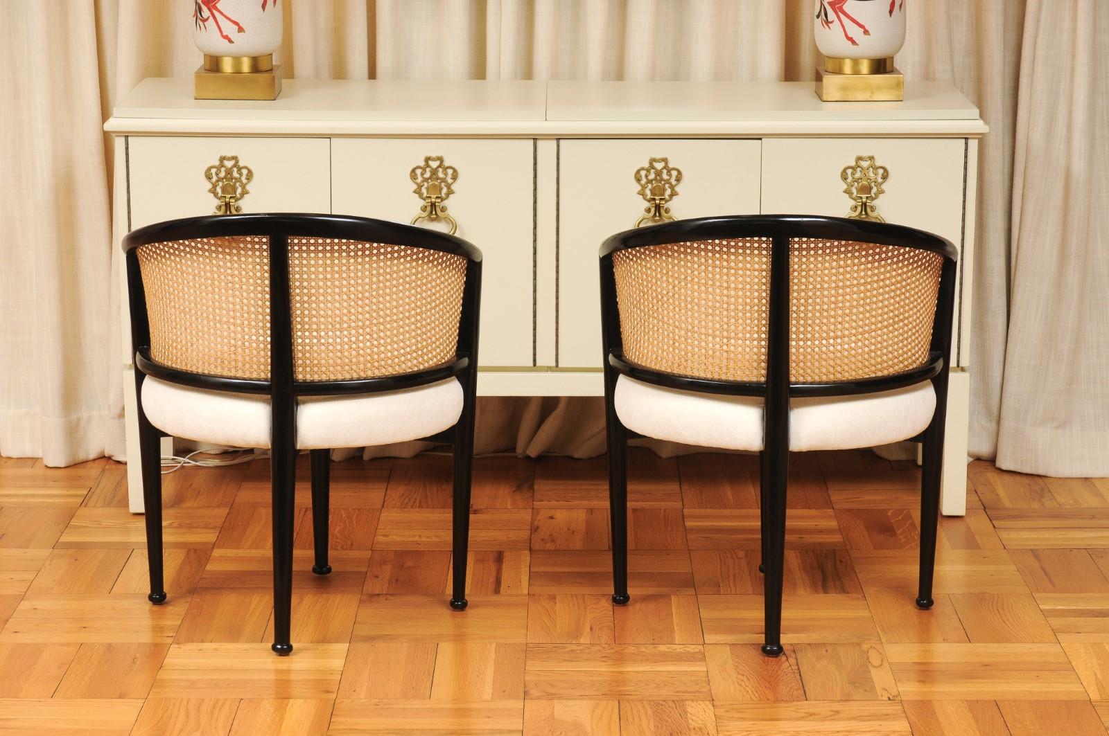 Remarkable Set of 8 Iconic Cane Chairs by Edward Wormley for Dunbar, c 1950 For Sale 6