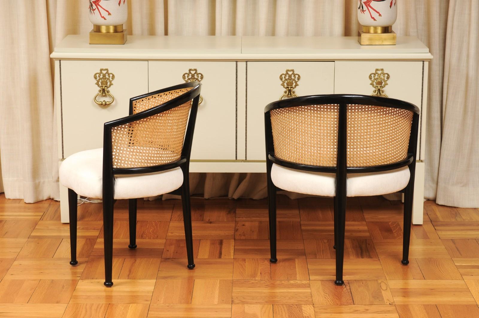 Remarkable Set of 8 Iconic Cane Chairs by Edward Wormley for Dunbar, c 1950 For Sale 7